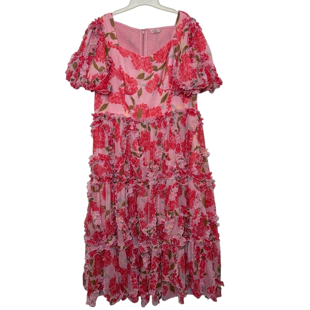 Ivy City pink floral Layla maxi dress size 24W wedding coquette feminine wedding - Picture 3 of 10